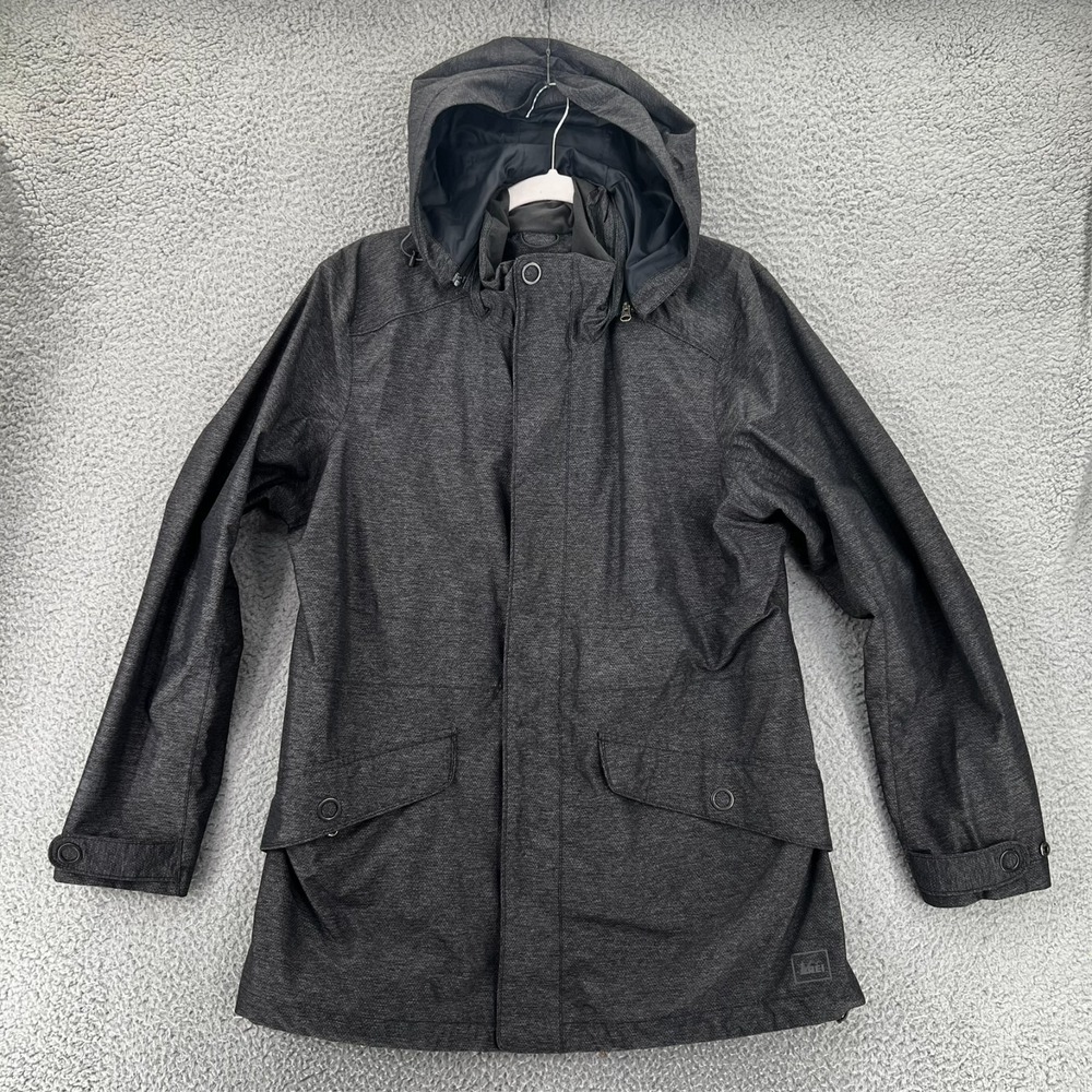 REI Gray‎ Nylon Ski & Snow Jacket Womens XL Gray Full Zip Button Long Sleeve